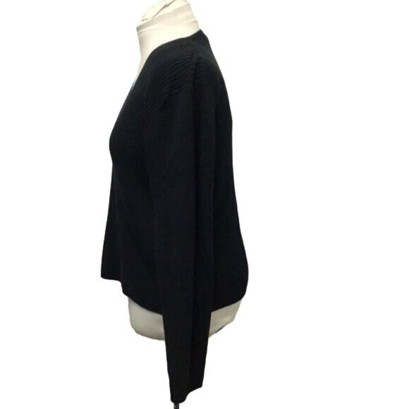 Taylor Marcs Women’s Classic V Neck Ribbed Sweater, Black, size XXL - Picture 3 of 8